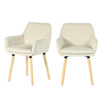 ESSZIMMERSTUHL 2er Set in Beige mit Cord-Optik - Beige, Textil (54/77/53cm) - Meubles Cosy