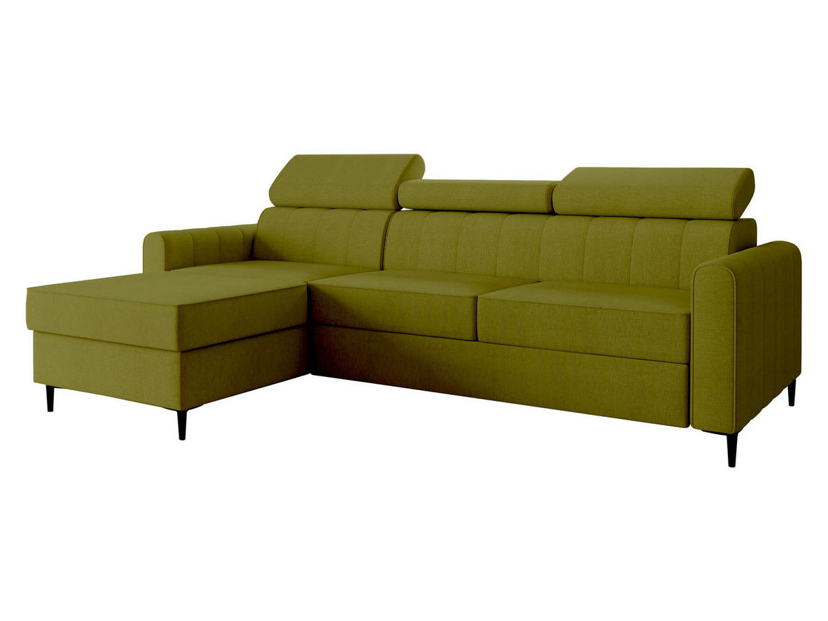 ECKSOFA Toronto III - Schwarz/Grün, Holz/Kunststoff (250/169cm) - MIRJAN24
