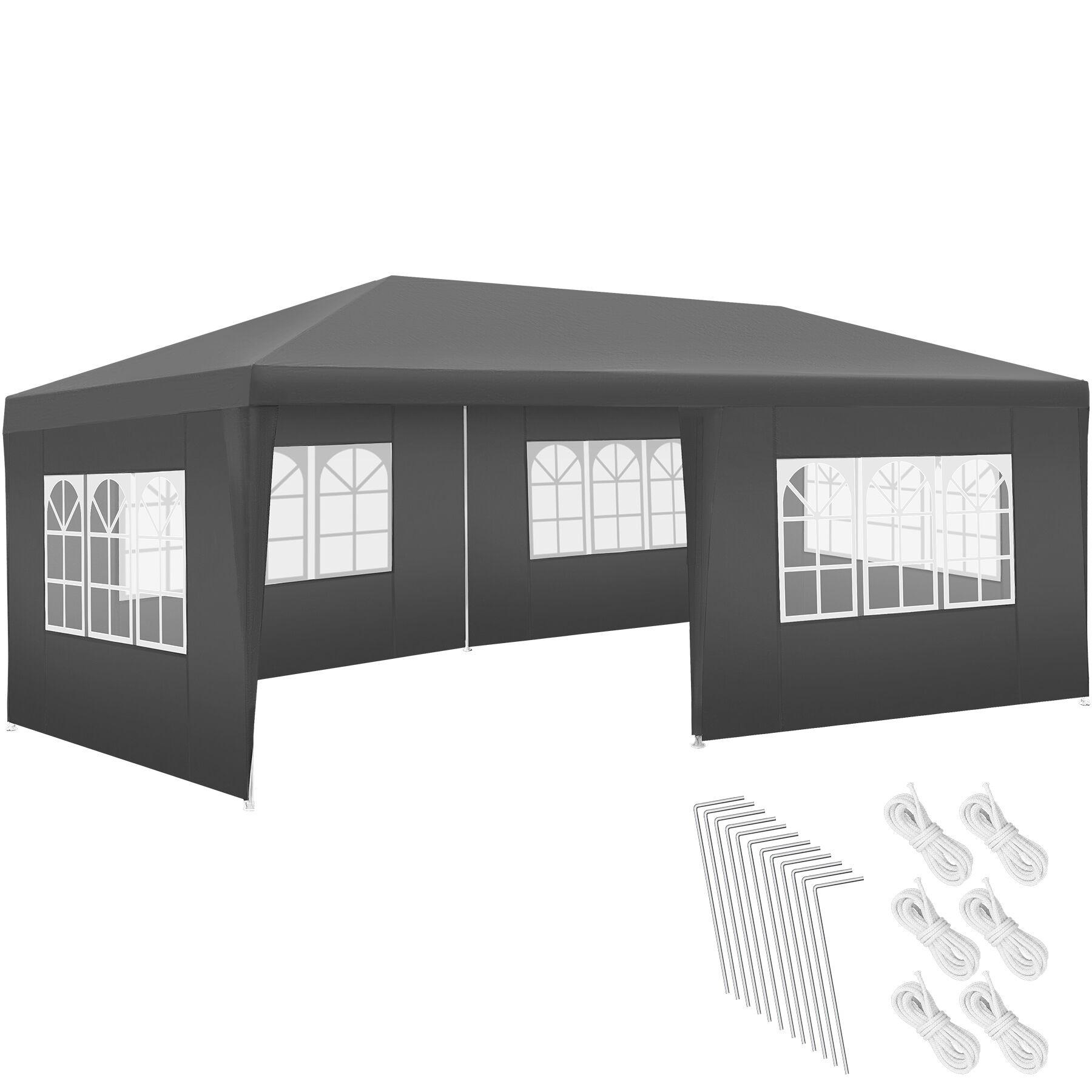 PAVILLON Novara, wasserdicht, grau - Grau, Kunststoff (300/250/600cm) - tectake