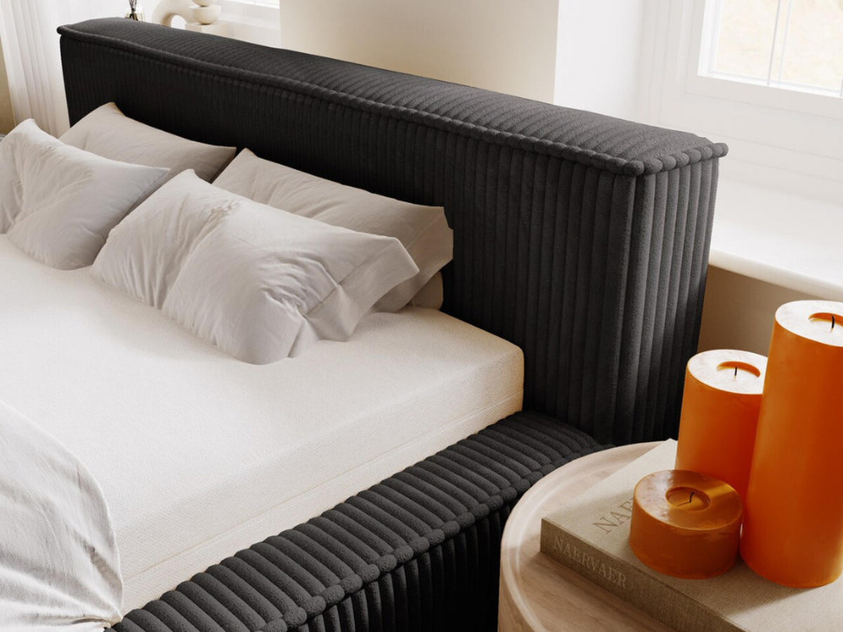 POLSTERBETT Lago 140x200 Schwarz - Schwarz, Textil (140/200cm) - Graingold