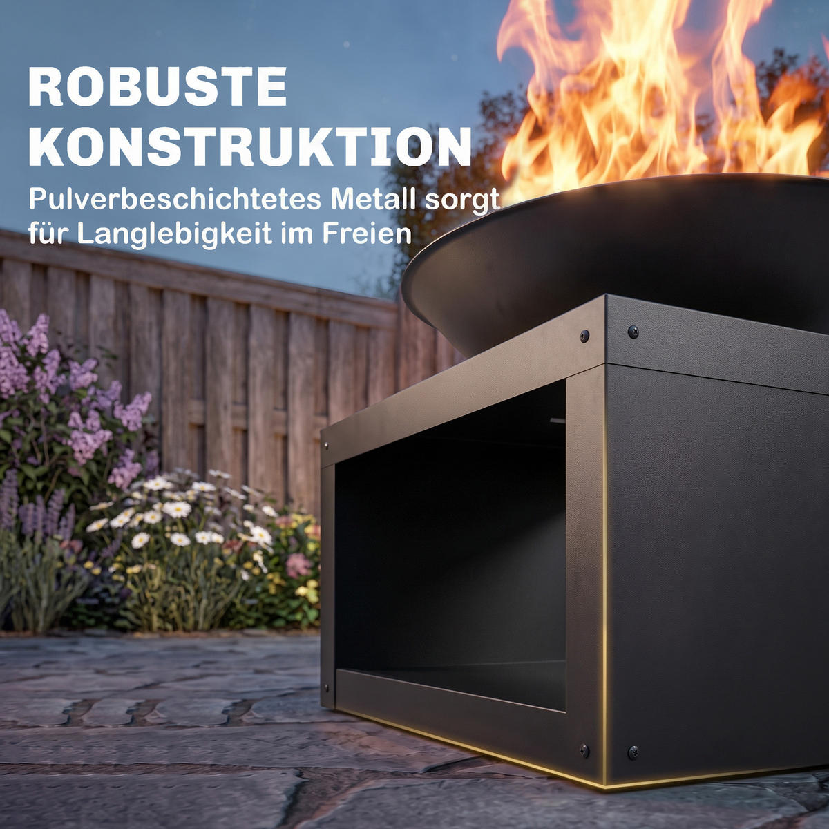 FEUERSCHALE Metall Schwarz - Schwarz, Metall (60/49.5/60cm) - Outsunny