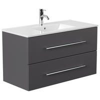 WASCHTISCH Hella-02 - Anthrazit, Holzwerkstoff (100/54/46cm) - Lomado