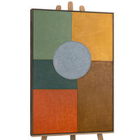 GEMÄLDE Warme Geometrie Schattenfugenrahmen Grau 140x100 cm - Grau, Holz (140/100cm) - YS-art gallery