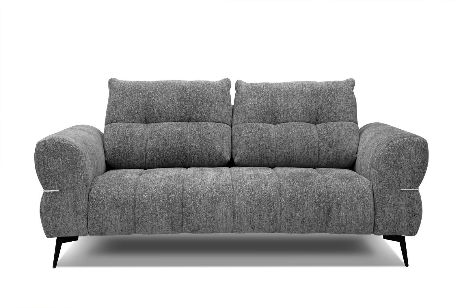 SOFA SALVINI 2,5-Sitzer, grau - Schwarz/Grau, Holzwerkstoff/Textil (176/88/99cm) - Courtois Laville