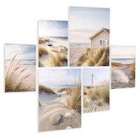 BILDERSET 6er-Set 30x40 cm + 20x30cm Strand Meer - Beige, Kunststoff (105/85cm) - artissimo