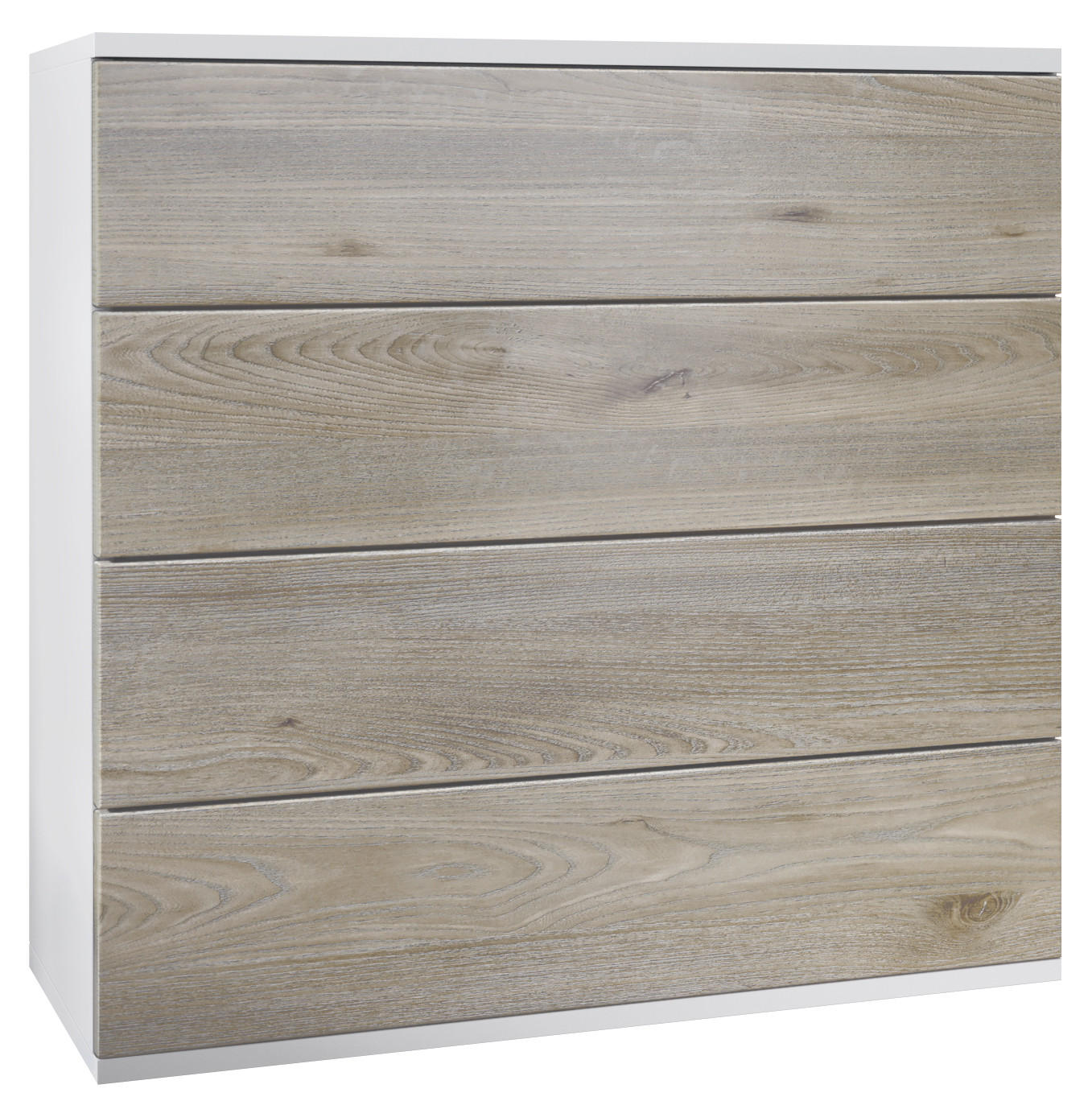 KOMMODE Pavos Eiche Nordic - Silbereichenfarben, Holzwerkstoff (76/76/35cm) - Vladon