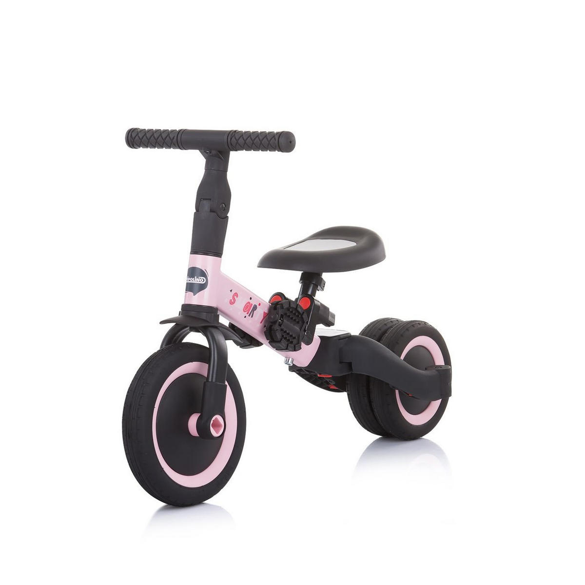 DREIRAD Smarty 2 in 1 rosa Laufrad Gummireifen umbaubar Pedale verstellbar - Rosa, Metall (67/46/52cm) - Chipolino