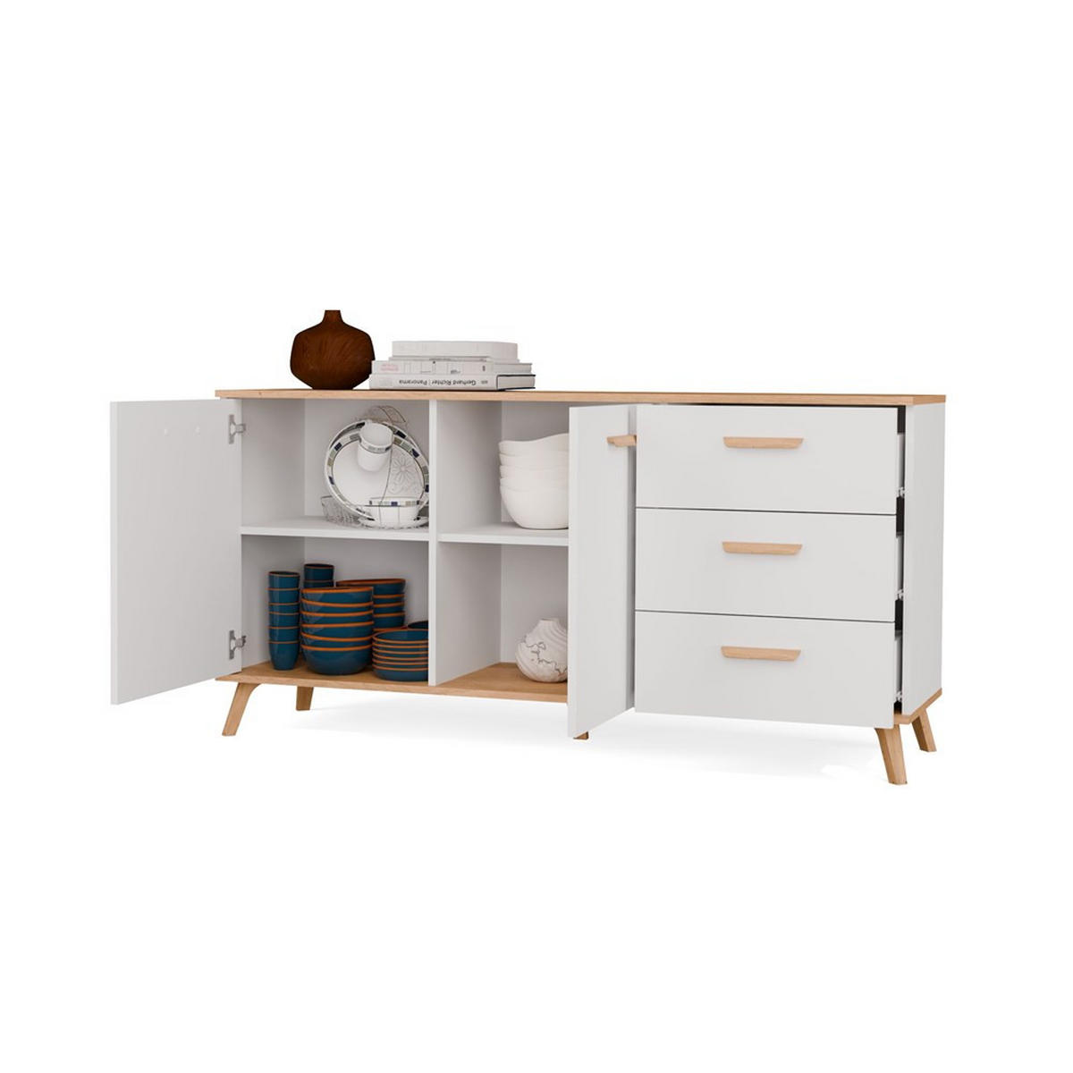 KOMMODE Ada - Weiß, Holz (150/75/40cm) - kommodly