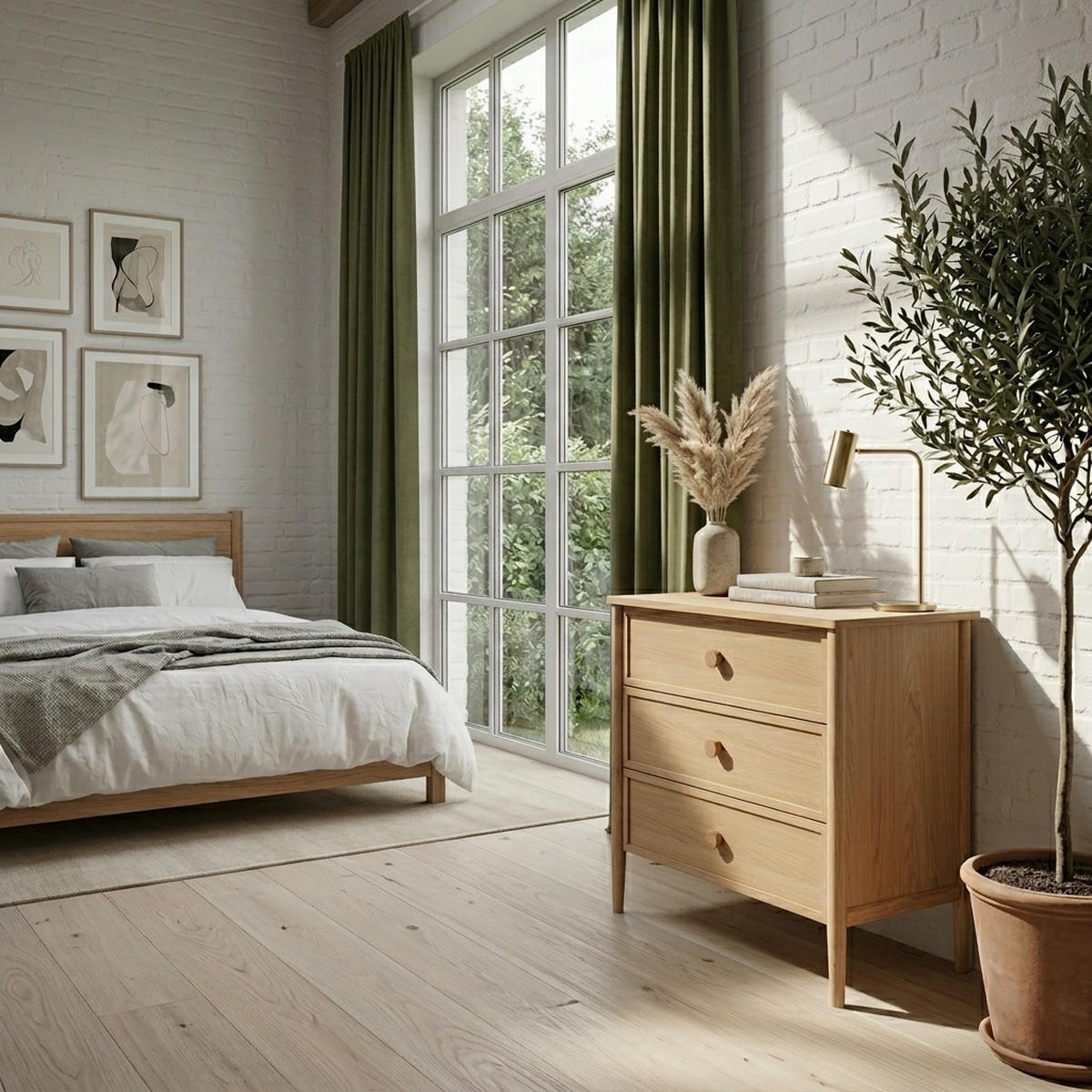 KOMMODE Rose, Eiche - Beige, Holz (80/80/45cm) - WOODEK