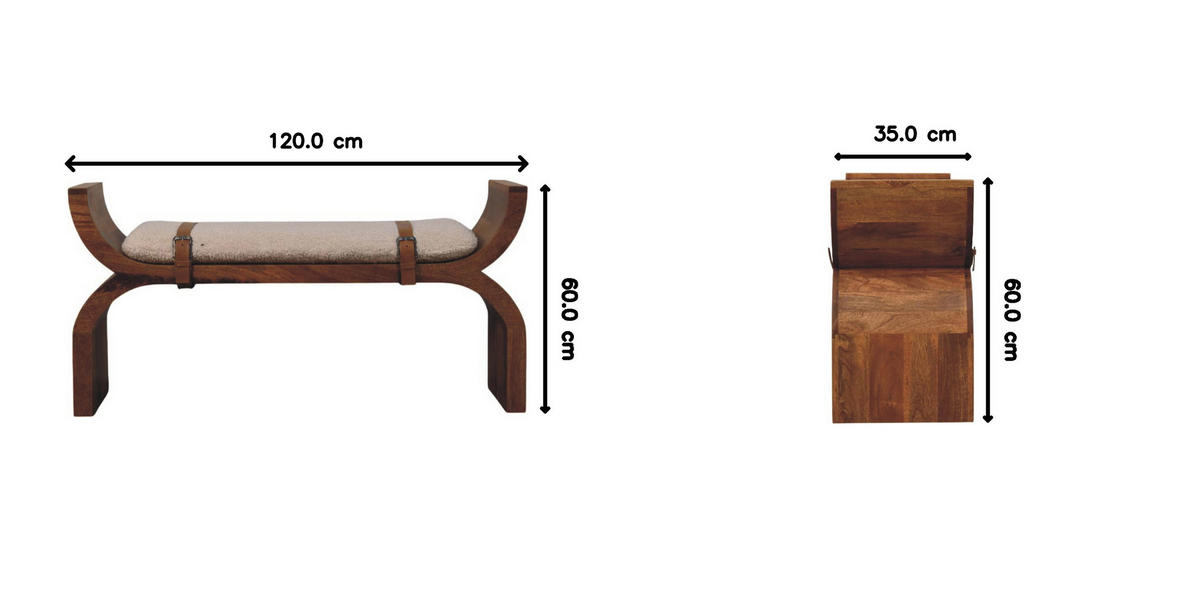 SITZBANK mit Amber-Eichen-Finish, braun. - Braun, Holz (120/60/35cm) - Artisan Furniture