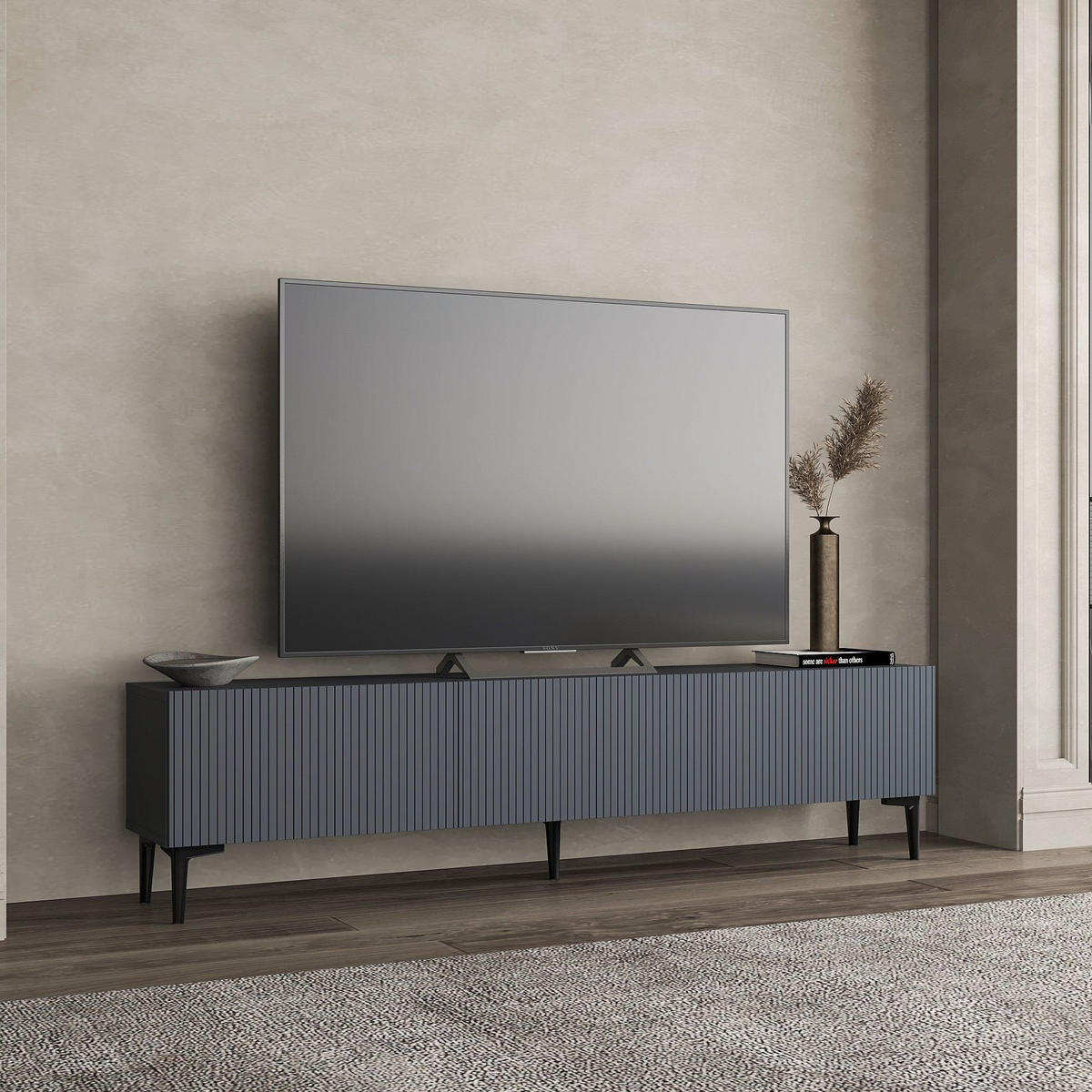 TV-MÖBEL Oscar Anthrazit - Anthrazit, Holz (180/45/31.4cm) - Habitat Garten