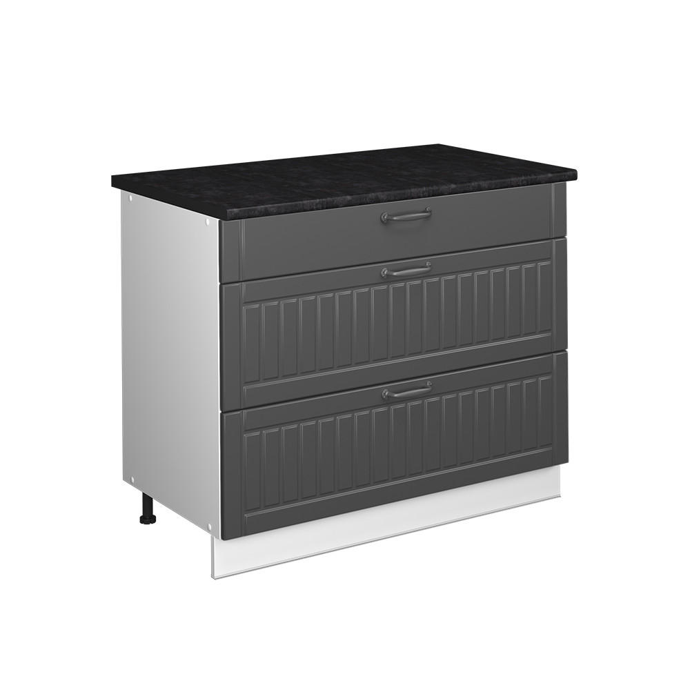 KUCHYNSKÁ SPODNÁ SKRINKA Fame-Line, Tmavo-sivá/biely, 100 cm, AP Antracit - biela/tmavosivá, kompozitné drevo (100/82/60cm) - Vicco