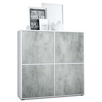 HIGHBOARD Cuba Türen in Beton Oxid Optik - Hellgrau, Holzwerkstoff (104/105.5/35.5cm) - Vladon
