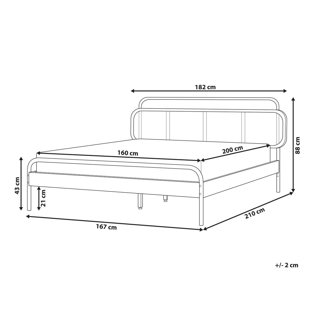BETT mit Lattenrost 160x200 cm Dunkler Holzfarbton Boussicourt - Dunkelbraun, Holz (160/200cm) - Beliani