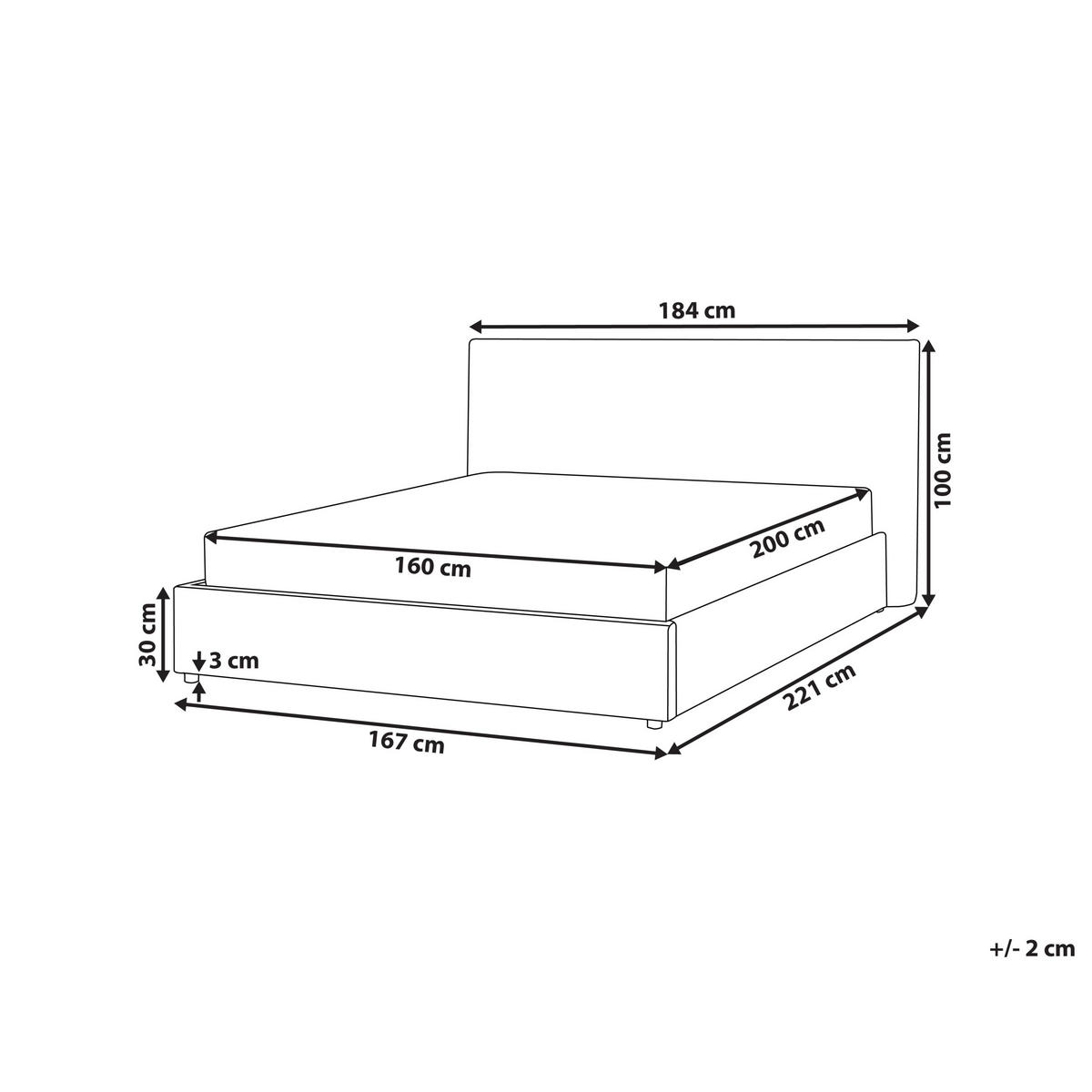 VODNA POSTELJA žamet 160/200 cm sivo rjava Lavaur - rjava/sivorjava, tekstil (160/200cm) - Beliani