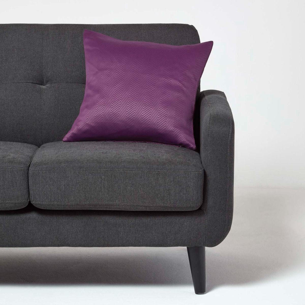 KISSENHÜLLE Fischgrät-Muster 45/45 cm - Aubergine, Textil (45/45cm) - Homescapes