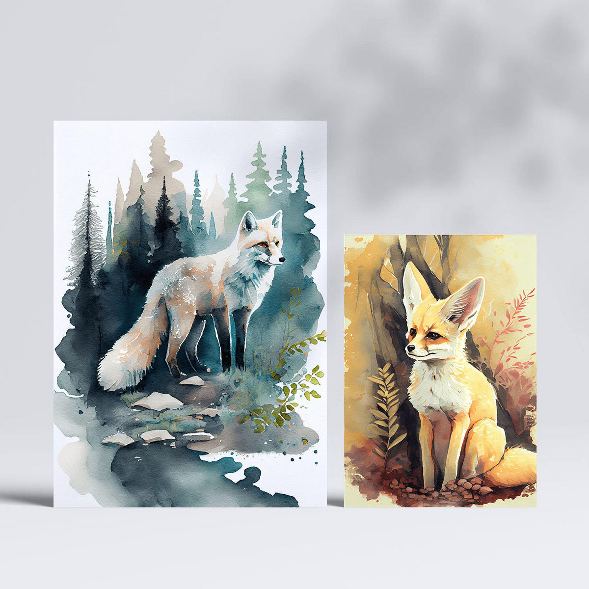 POSTER Set Mit 6 Wald Und Savanne Illustrationen Von Tieren In Naturlandschaften A3 & A4 Rahmenlos - Klar, Papier (29/3cm) - Nacnic