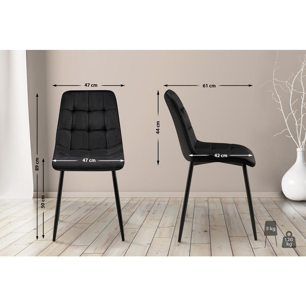 Thumbnail - CLP Stuhl, Schwarz, Textil, 47x89x61 cm, Esszimmer, Stühle, Esszimmerstühle, Vierfußstühle