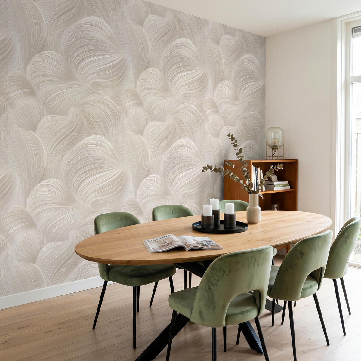 TAPETE - Lines - Ventilator - Beige - 280x220 cm - Creme, Papier (280/220cm) - OnlyWow