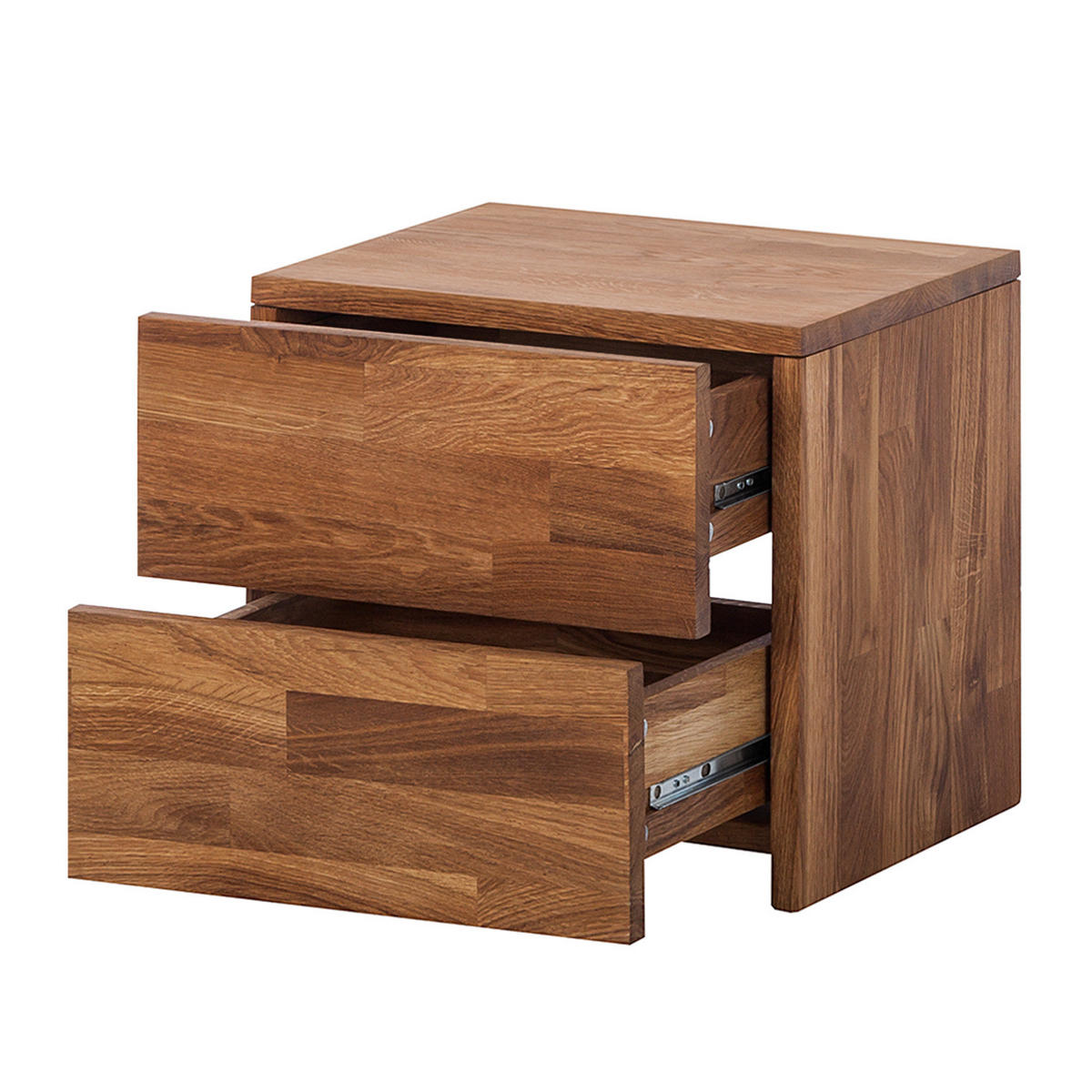 NACHTKOMMODE - Massivholz - Eichefarben, Holz (40/37/33cm) - home24