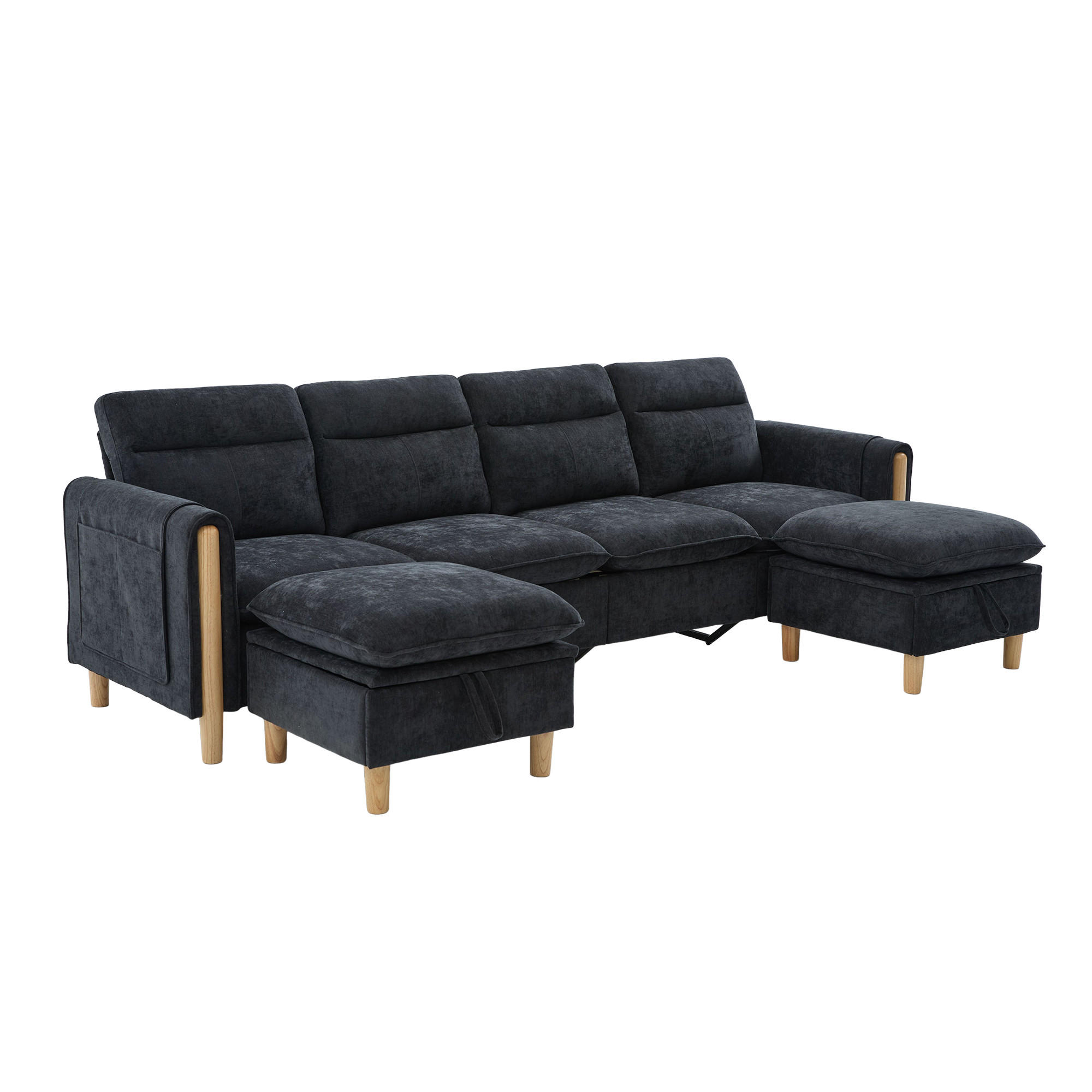 Meubliv Sofa Schwarz 77x86x261 cm