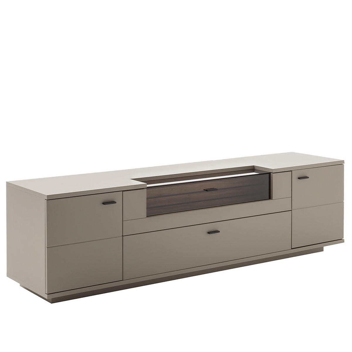 WOHNZIMMER-SET 4-TLG. Liezen-05 - Grau, Holzwerkstoff (670/177/60cm) - Lomado