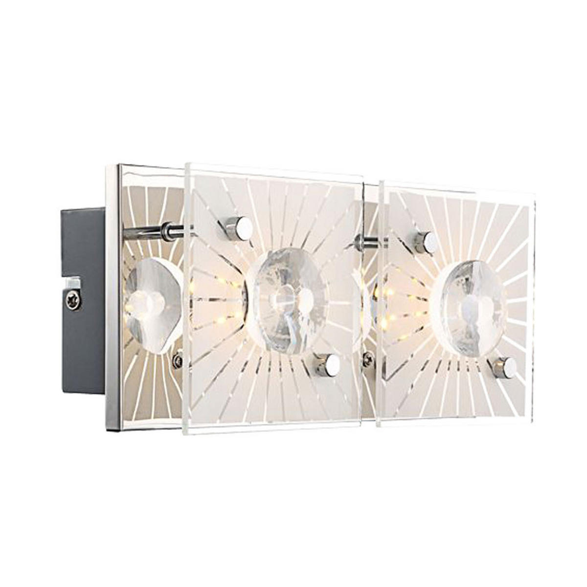 LED WANDLEUCHTE Metall Kristalloptik Silber - Silberfarben, Glas (11/10/24cm) - Globo Lighting