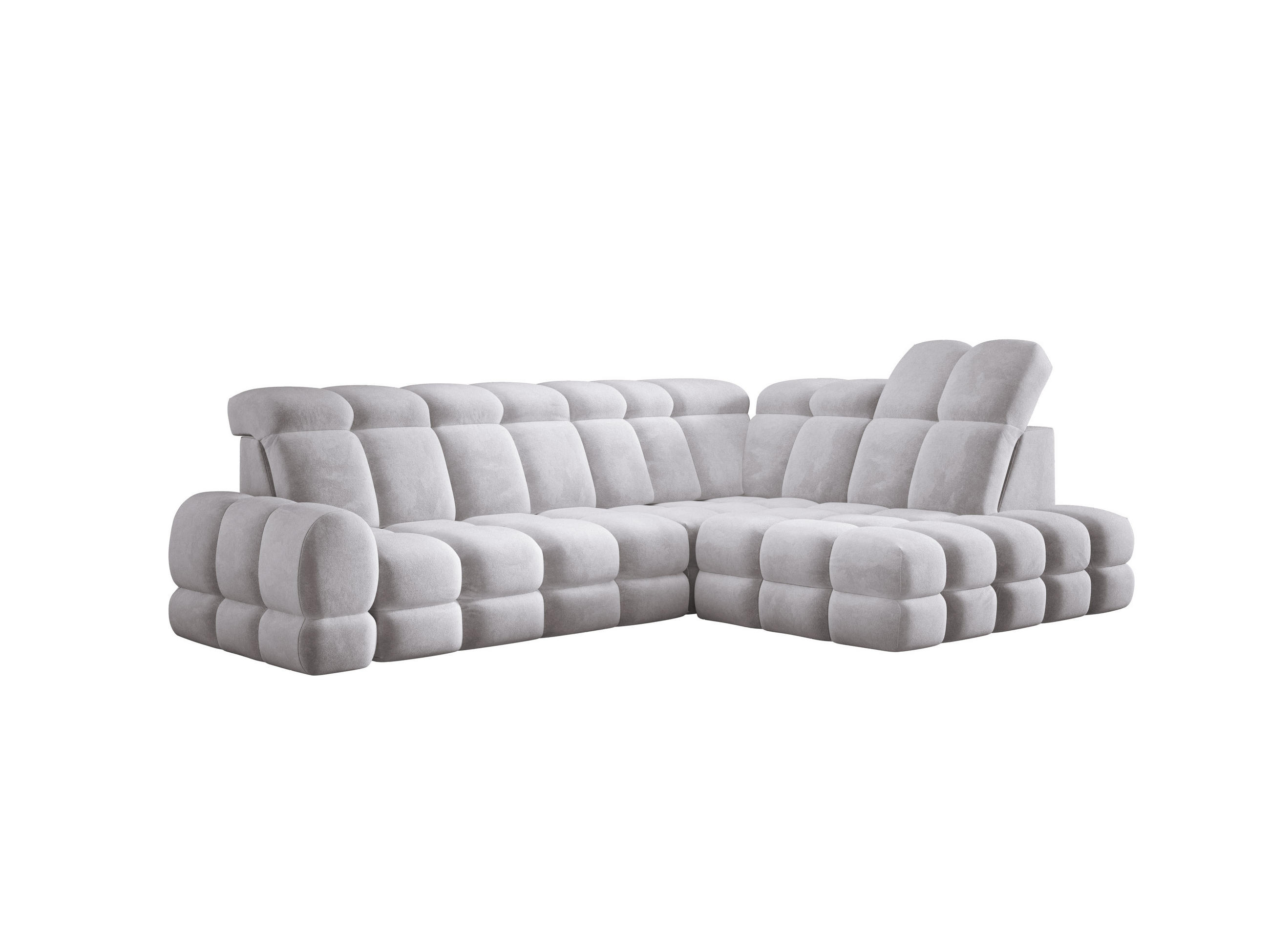 ECKSOFA TOLLO Salvador-stoff L-form 302x217x105 cm silber - Alufarben, Holz/Textil (217/302cm) - DomoHome