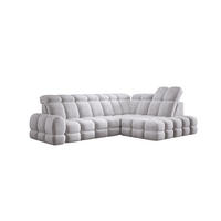 ECKSOFA TOLLO Salvador-stoff L-form 302x217x105 cm silber - Alufarben, Holz/Textil (217/302cm) - DomoHome