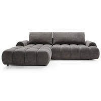 ECKSOFA 280 cm Valerio mit Bettkasten, 280 cm, Links, Schlaffunktion, Grau - Grau, Holz (280/177cm) - Emporius