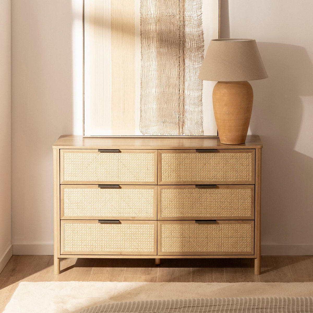 SCHUBLADENKOMMODE DOPPELTE Bent Natürlich 120 cm x 76 cm - Naturfarben, Holzwerkstoff (120/76/40cm) - Klast Home