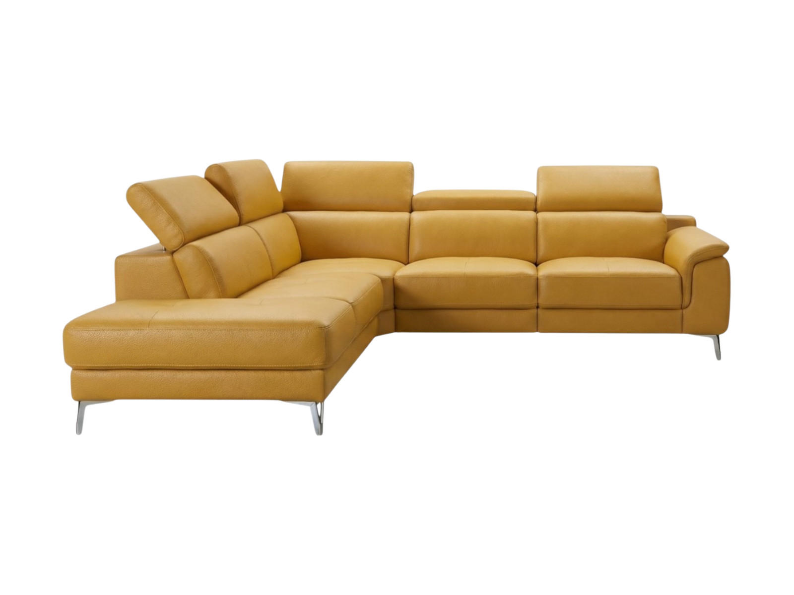 ECKSOFA Jardin Echtleder Senfgelb - Gelb, Leder/Metall (230/266cm)