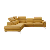 ECKSOFA Jardin Echtleder Senfgelb - Gelb, Leder/Metall (230/266cm)