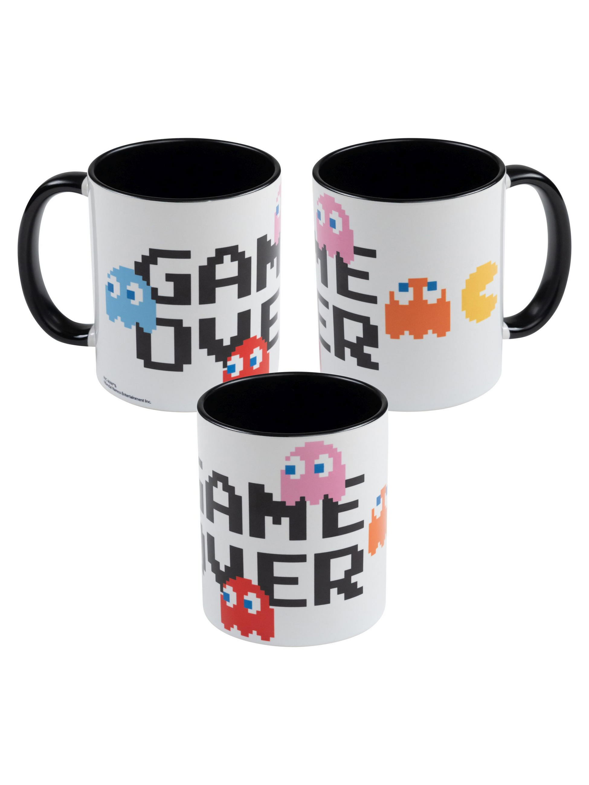 KAFFEEBECHER Pac-Man Game Over Weiß/Schwarz 320 ml - Multicolor, Keramik (0.32L) - United Labels