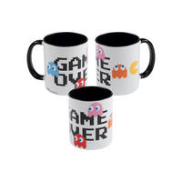 KAFFEEBECHER Pac-Man Game Over Weiß/Schwarz 320 ml - Multicolor, Keramik (0.32L) - United Labels