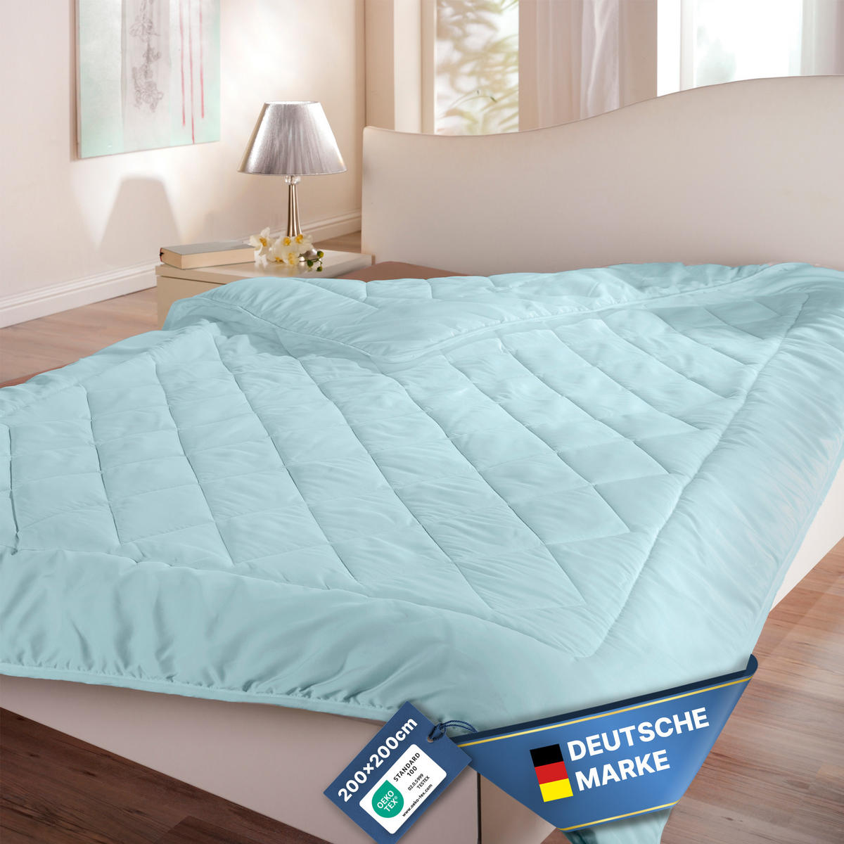 BETTDECKE leichte Sommerbettdecke - Helblau - 200 x 200 cm - ohne Bezug nutzbar - Hellblau, Textil (200/200cm) - Bestlivings