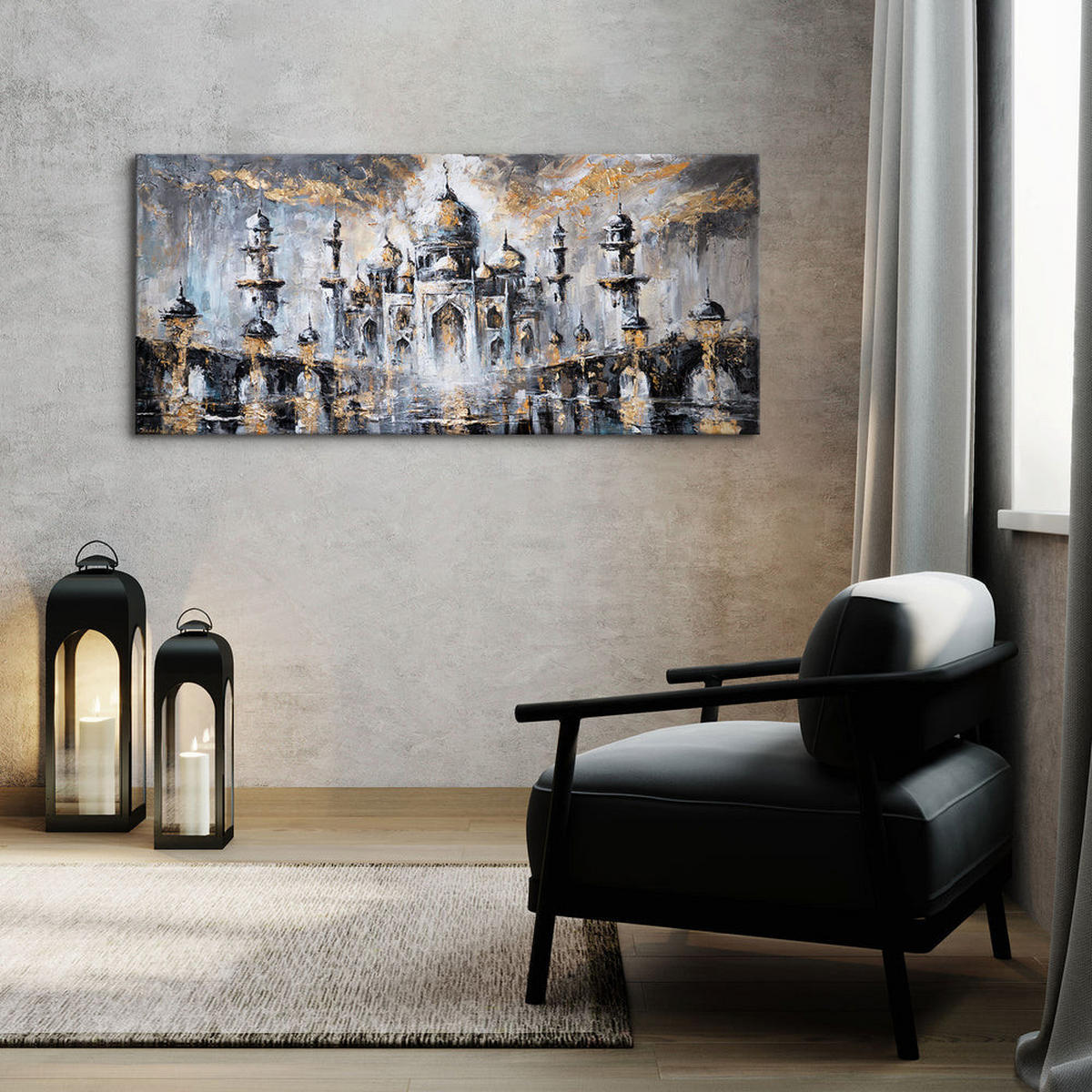 GEMÄLDE Sanftes Glühen auf Keilrahmen 115x50 cm - Multicolor, Holz (115/50cm) - YS-art gallery