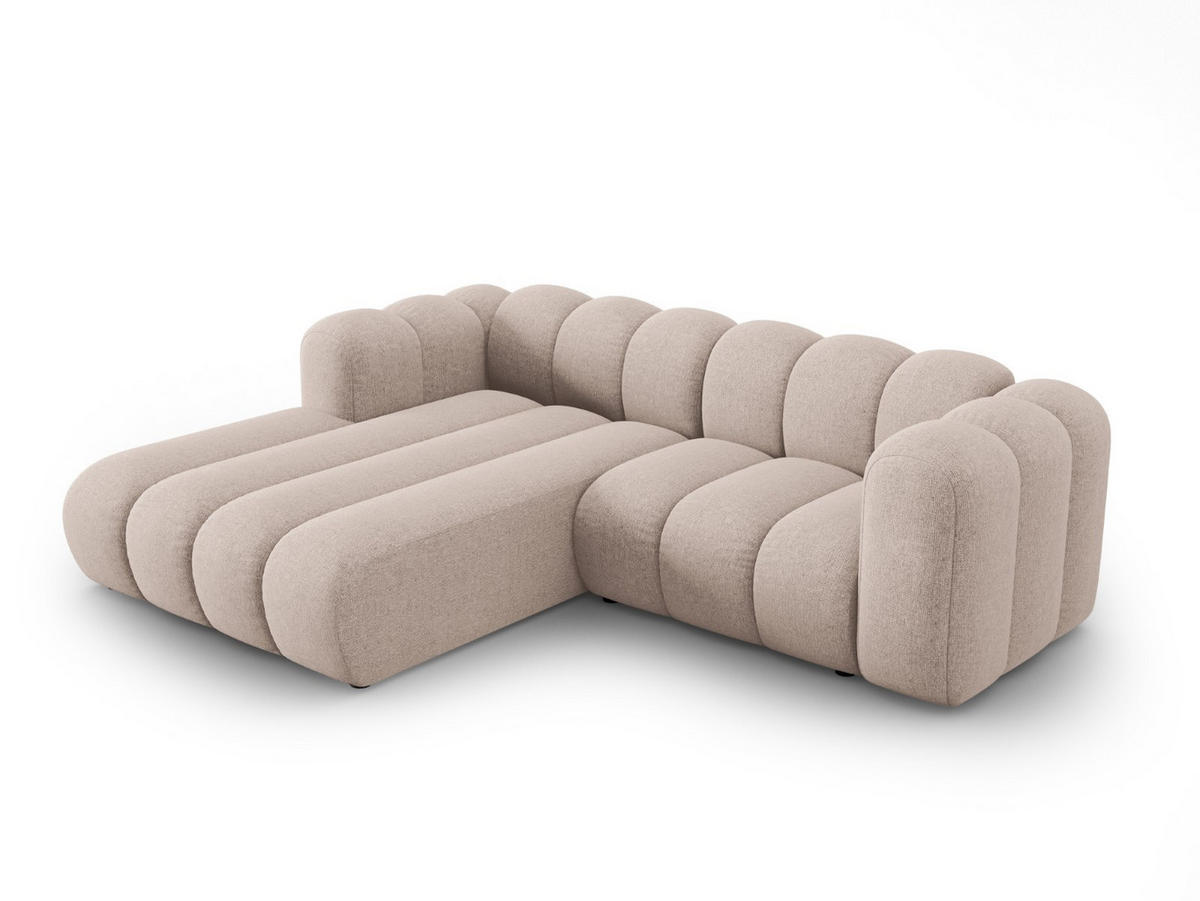 ECKSOFA modular links Lupine aus Chenille-Stoff beige 3 Sitzplätze - Beige, Textil (177/230cm) - Micadoni
