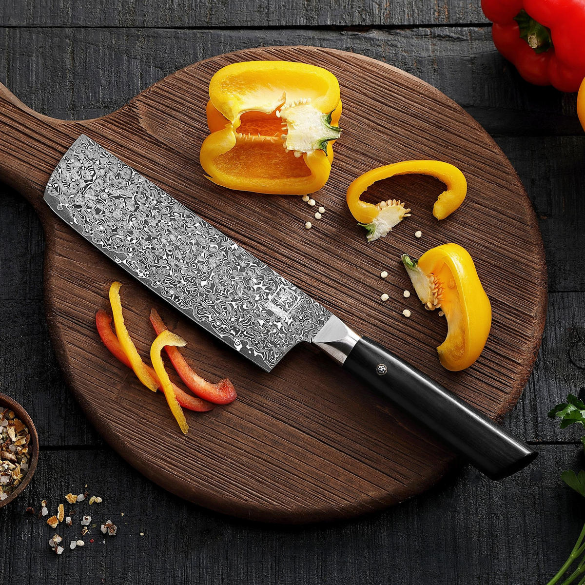 NAKIRIMESSER 18,5 cm - Schwarz, Holz/Metall (32cm) - Zayiko