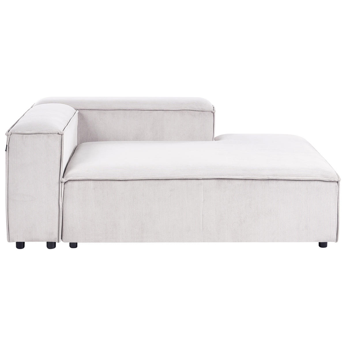 ROHOVÁ POHOVKA modul 3-místná levostranná Krémově bílá Manšestr s otomanem Ardal - krémová, textil (240/180cm) - Beliani