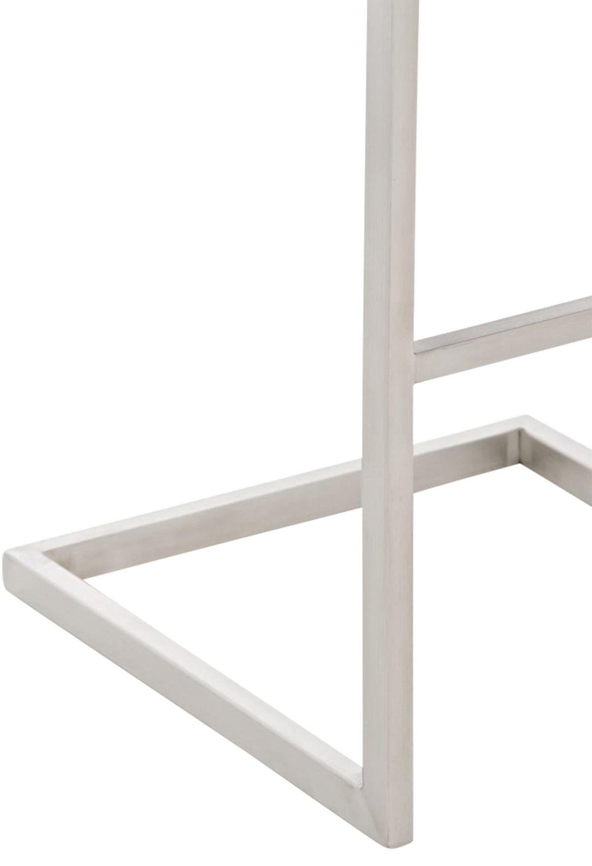 BARHOCKER 2er Set Paragon Kunstleder weiß - Edelstahlfarben/Weiß, Kunststoff/Metall (42/104/48cm) - TPFLiving