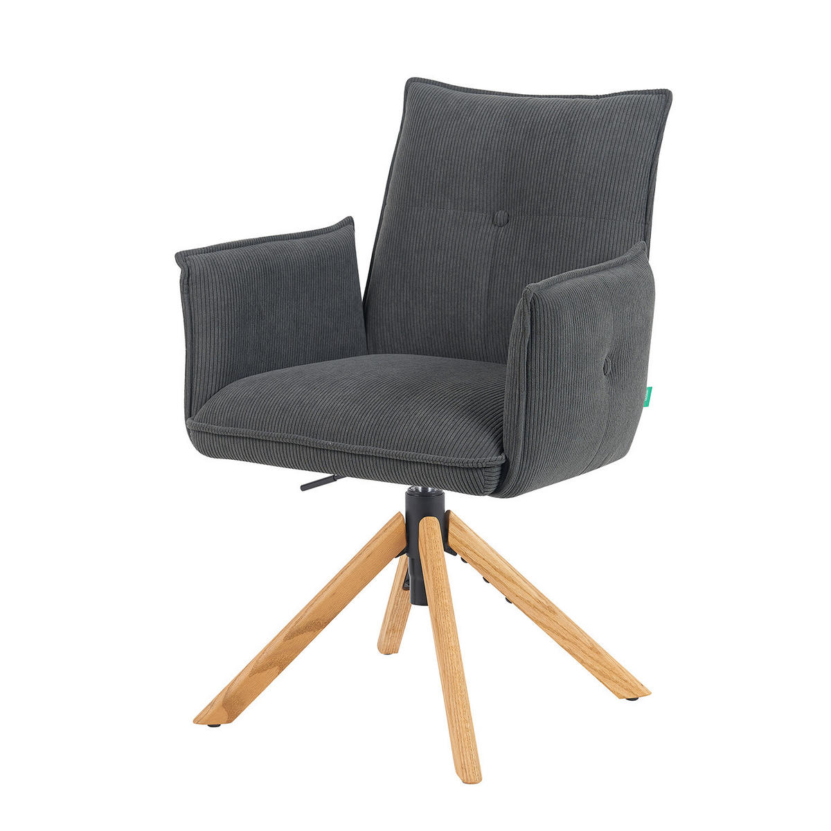 BÜROSTUHL Mika-Leya - Honigeiche/Anthrazit, Eichenholz/Holz (60/89/63cm) - DUBI Möbel