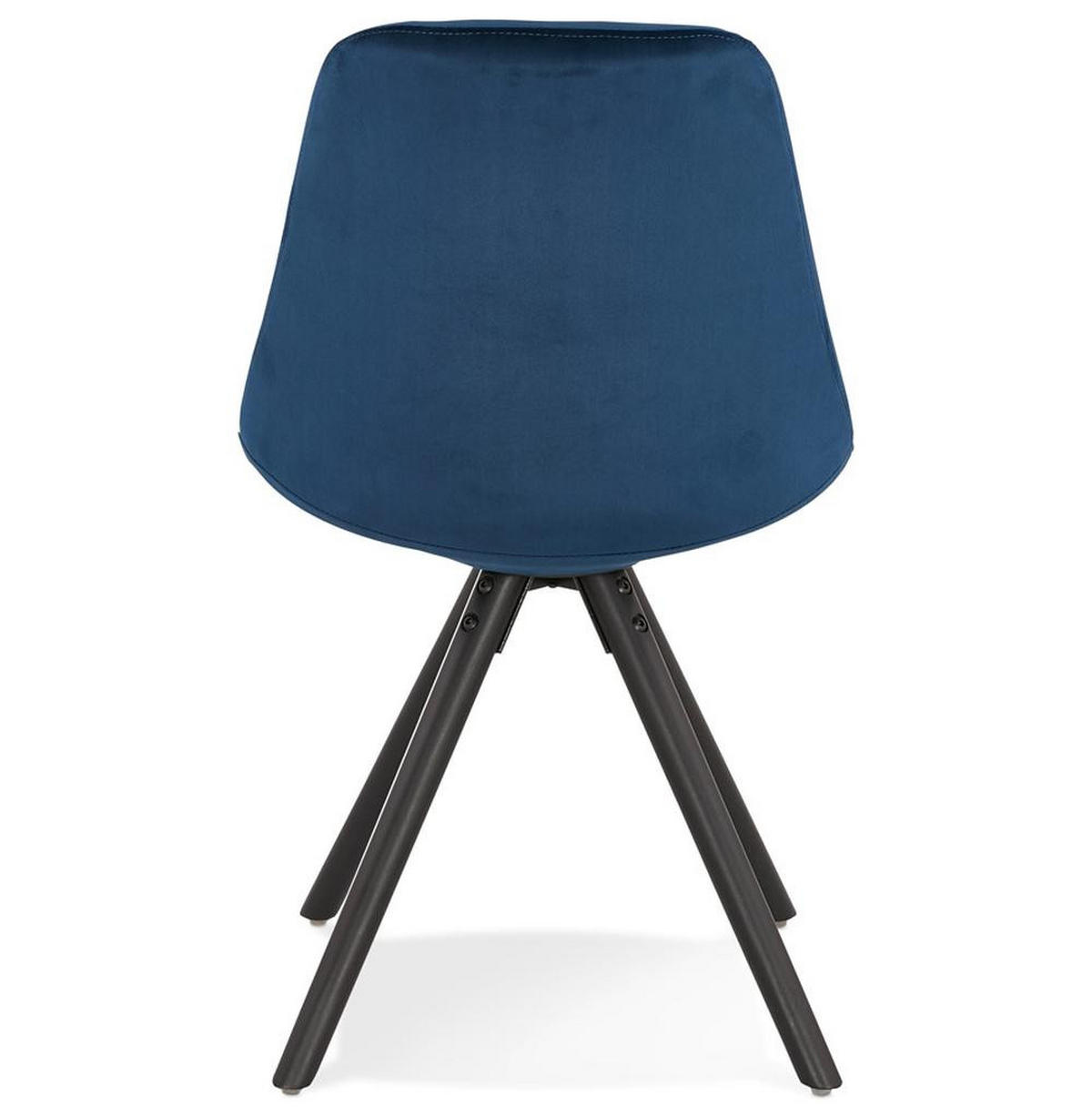 ESSZIMMERSTUHL Samtbezug mit Buchenholzgestell Vintage mit hoher Rückenlehne, Blau-Schwarz 48x56x84 cm - Blau/Schwarz, Buchenholz/Textil (48/84/56cm) - KADIMA DESIGN