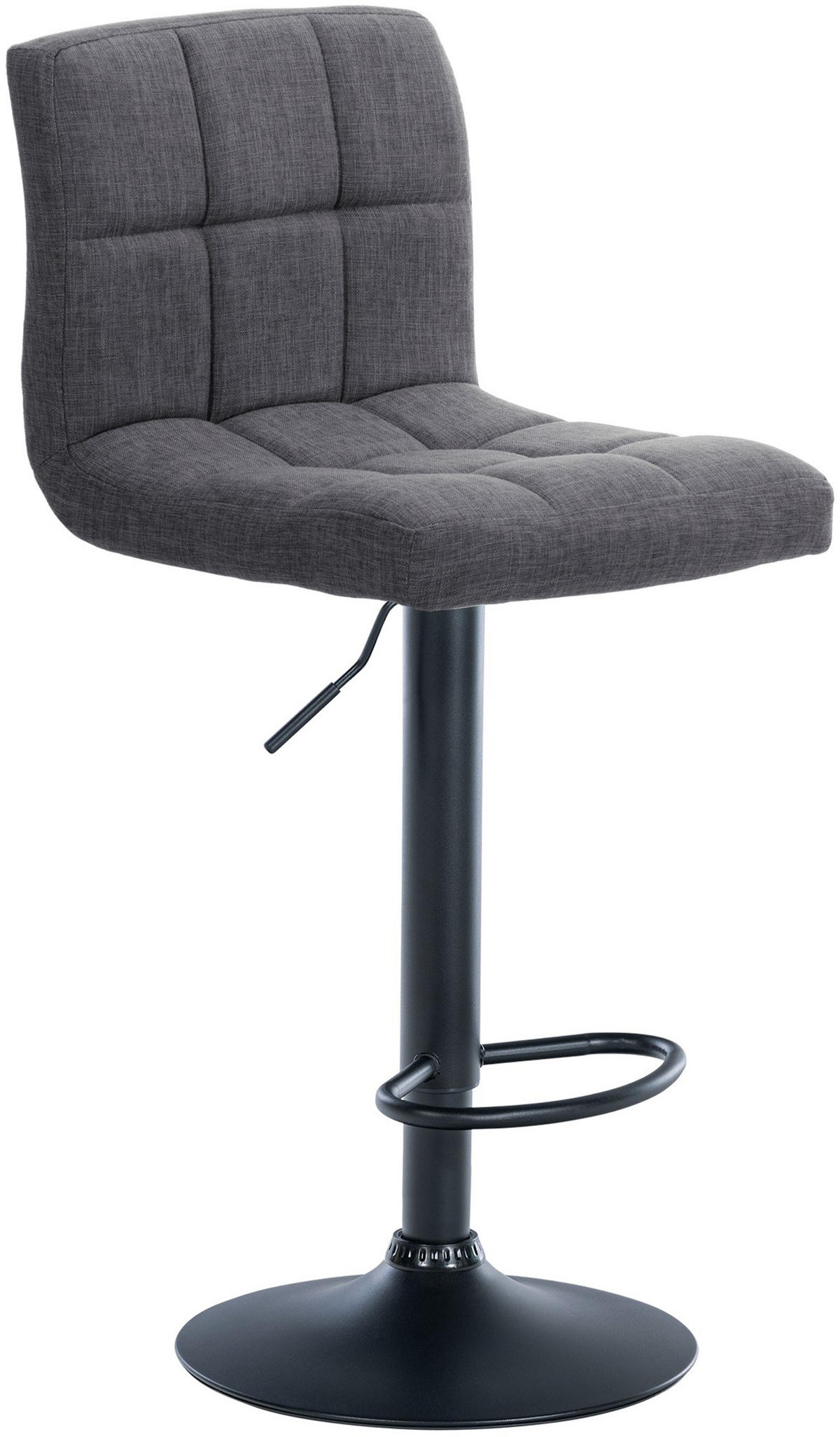 BARHOCKER 2er Set Cala Stoff schwarz hellgrau - Schwarz/Grau, Textil/Metall (46/114/47cm) - TPFLiving