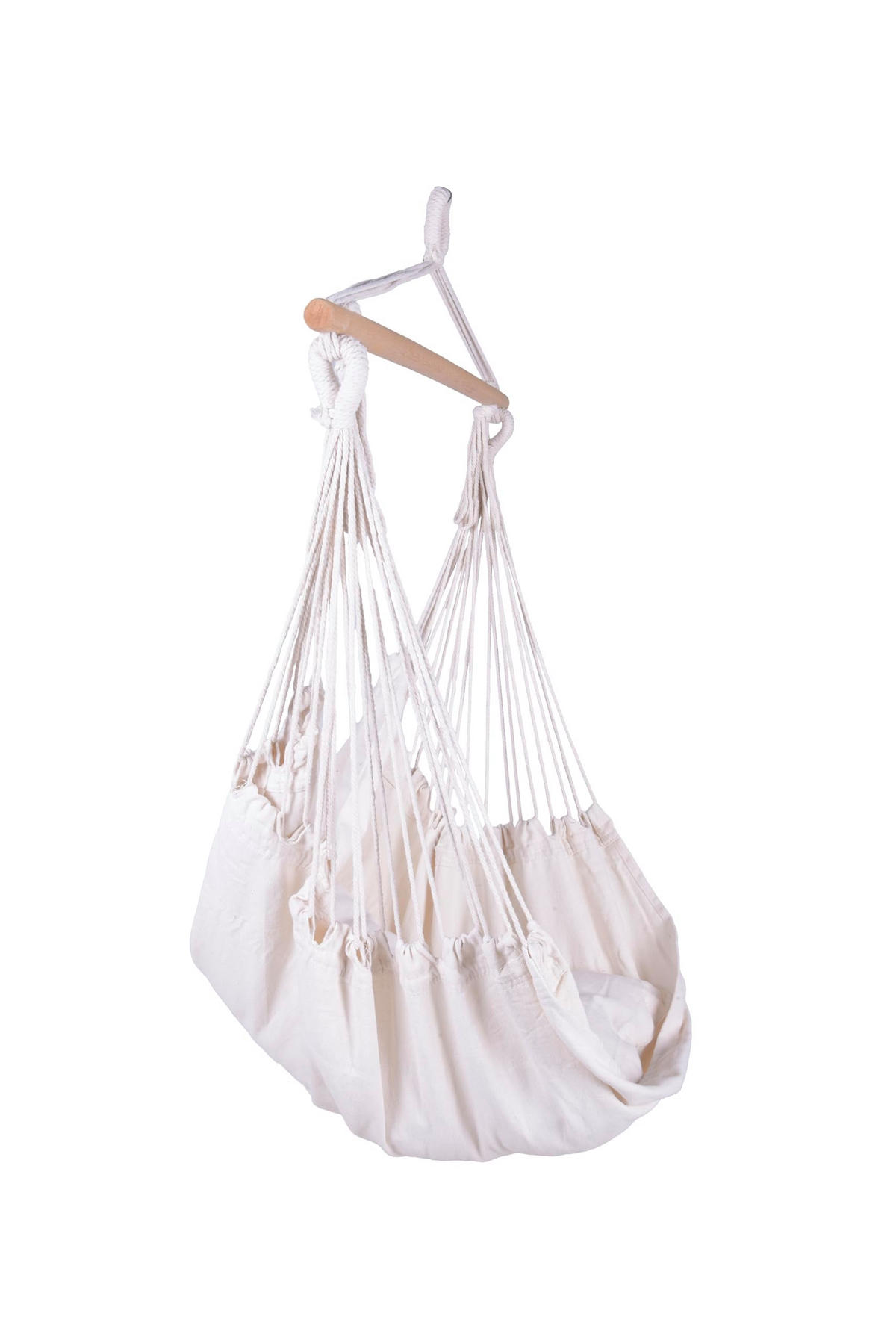 HÄNGESESSEL Mainz mit 2 Kissen Weiß Hängesitz - Weiß, Holz (90/120/65cm) - DELUKE