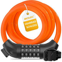 FAHRRADSCHLOSS mit Zahlencode 12 mm / 120 cm Orange - Orange, Metall (12/3.8/120cm)