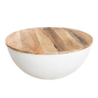 COUCHTISCH INDUSTRIAL STORAGE Mangoholz Weiß, Natur 70 cm - Braun, Holz (70/70/33cm) - riess-ambiente