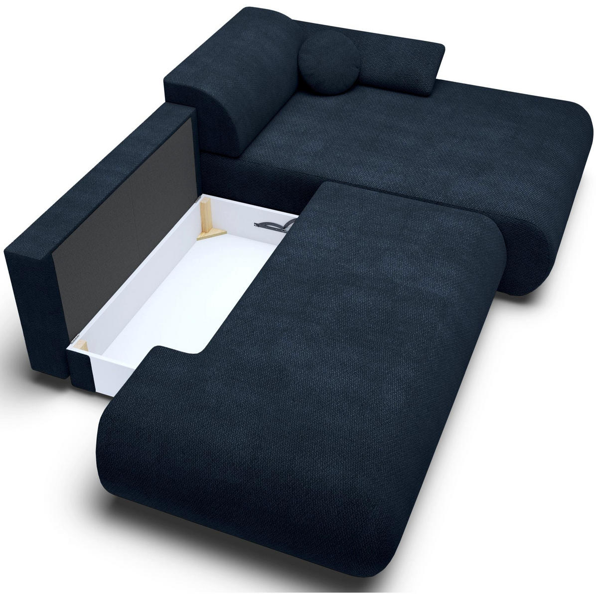 ECKSOFA Armone Dunkelblau Chenille - Schwarz/Dunkelblau, Kunststoff/Textil (173.5/286cm) - Selsey