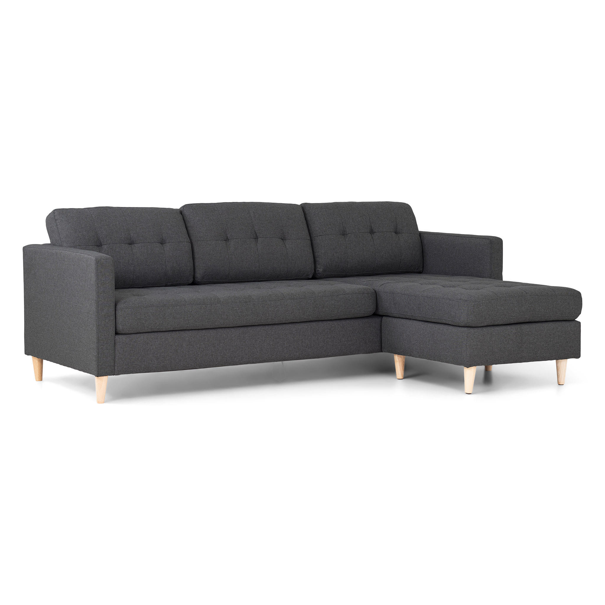 ebuy24 Ecksofa Dunkelgrau 219x151 cm