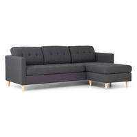 ECKSOFA Stoff dunkelgrau - Dunkelgrau, Textil (219/151cm) - ebuy24